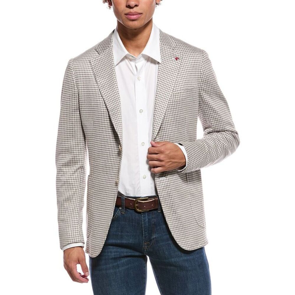 Isaia Mens  Capri Silk-Blend Sport Jacket, White